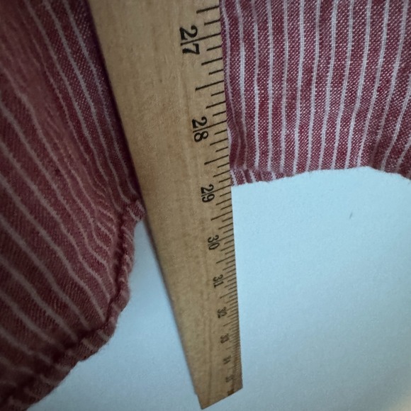 J Crew Baird McNutt Shirt Mens Large Stripe 100% Linen Long Sleeve Slim Fit - Picture 9 of 9